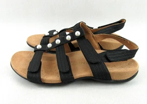 Vionic Amber Pearl Women's Size 9 M Black Strappy Adjustable Orthotic Sandals - Picture 1 of 5
