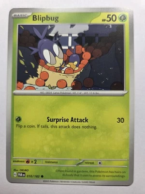 Blipbug 010/182 PAR SV04: Paradox Rift Common Normal NM Pokemon Tcg - Image 1 of 2