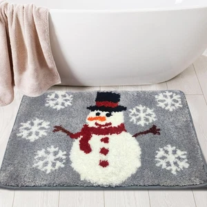 Christmas Bathroom Rugs, Snowman Christmas Rug for Bathroom Decor, Farmhouse ... - Bild 1 von 7