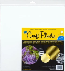 Grafix Craft Plastic Sheets 12"X12" 4/Pkg-Opaque White .010 - Picture 1 of 1