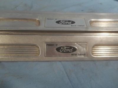 De colección 1965-1966 Ford Mustang PAR PUERTA BASCULANTE UMBRAL RASGUÑO PLACAS DE MOLDURA Foto 1 de 4