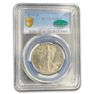 1938-D Walking Liberty Half Dollar MS-64 PCGS CAC - Image 1 of 3