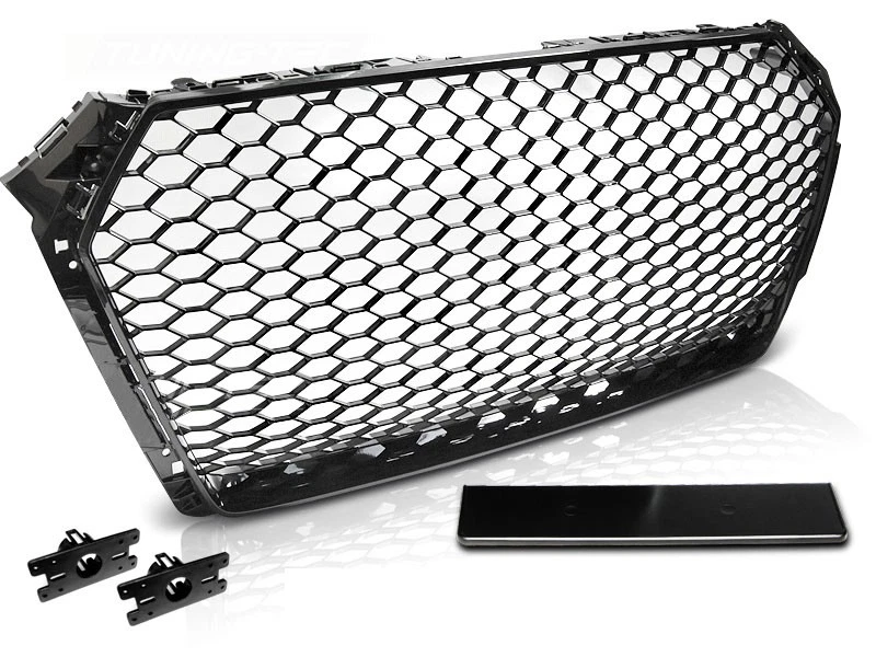 Parrilla delantera para AUDI A4 B9 2015 2016 2017- berlina avant negro brillante estilo RS. Foto 1 de 4