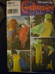 Simplicity Sewing Pattern 3663 Kids Tropical Parrot Toucan Sam Flamingo UNCUT - Picture 1 of 4
