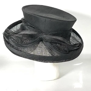 PETER BETTLEY Millinery Black Straw Hat - races wedding Occasion Formal - Picture 1 of 10