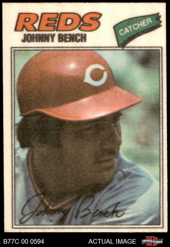 1977 Topps Cloth Stickers #3 Johnny Bench Reds HOF 6 - EX/MT - Image 1 of 1