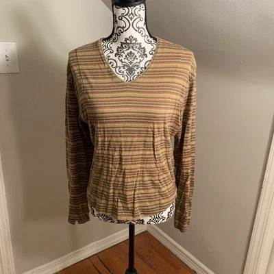 Top Woolrich manga larga multicolor a rayas para mujer XL Foto 1 de 4