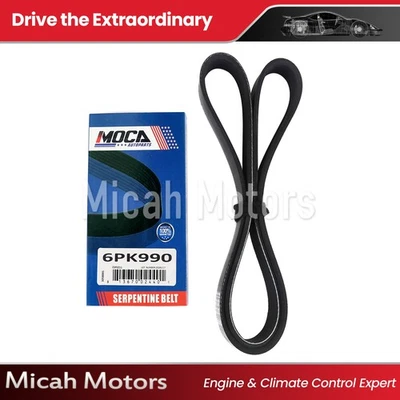 EPDM Serpentine Belt AC Fit for 1987 Porsche 944 2.5L GAS SOHC DOHC 6PK990 Foto 1 de 4