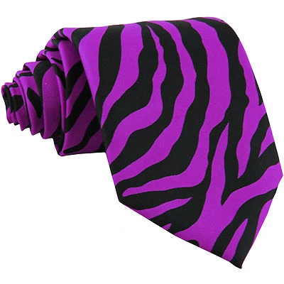 Nuevo Vesuvio Napoli Poli Poli Poli Corbata Cuello Hombre Animal Estampado Cebra Morado Foto 1 de 2
