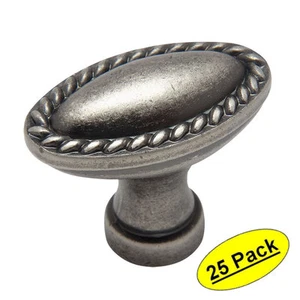 *25 Pack* Cosmas Cabinet Hardware Weathered Nickel Rope Cabinet Knobs #4116WN - Picture 1 of 1