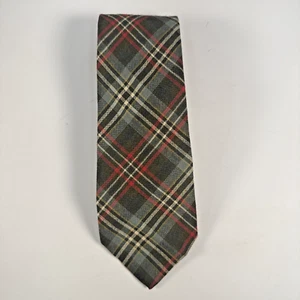 Vintage Lochcarron Tie Wool Scott Green 3.5"x59" Tartan Knit Plaid Scotland - Imagen 1 de 11