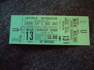 CASSIUS CLAY MUHAMMAD ALI VS DOUG JONES MARCH 3 1963 TICKET - Picture 1 of 2