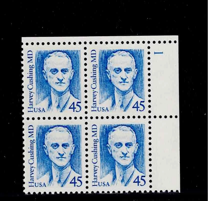 US Scott #2188, Plate Block #1 1988 Cushing MD 45c VF MNH Upper Right - Image 1 of 1
