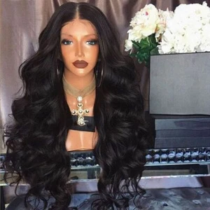NEW Women Full Wig Brazilian Human Hair Body Wave Lace Human Hair Wigs - Picture 1 of 11