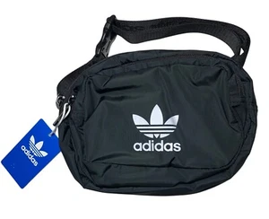 Adidas Originals Black Logo Sport Waist Festival Outdoor FannyPack Crossbody Bag - Picture 1 of 8