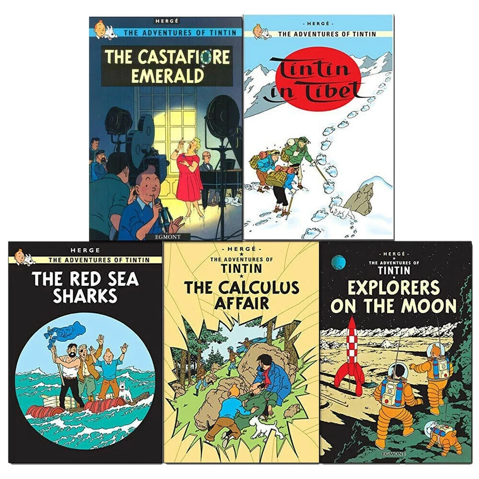 Adventures of Tintin  Series 4 Collection 5 Books Set Explorers on the Moon NEW - Image 1 of 1