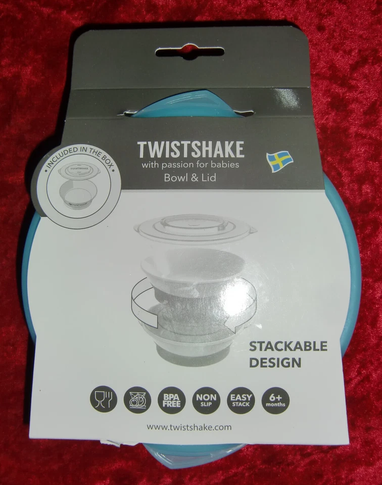 TWISTSHAKE, tiefer Kinderteller (Schüssel) m. Deckel, Bowl & Lid, blau, ovp