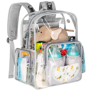 Mancro Diaper Bag Backpack, Clear Baby Bag Heavy Duty Transparent Backpack fo... - Picture 1 of 8