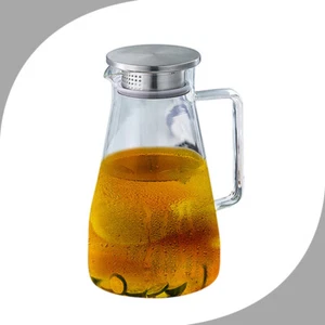 Glass Iced Tea Pitcher With Lid Tea Infuser Pitcher Glass Pitcher With Lid - Picture 1 of 11