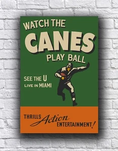 Miami Hurricanes The U Vintage Style Live Cardstock Poster - Picture 1 of 1