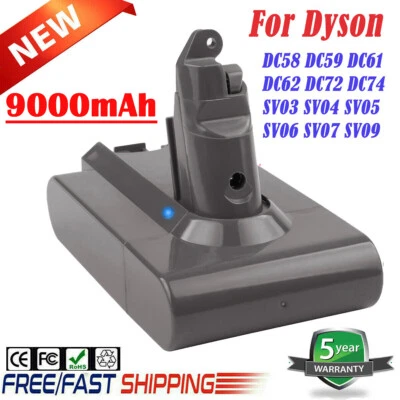 9000mAh Battery Replace for Dyson V6 Animal DC58 DC59 DC62 SV03 SV06 SV05 Filter