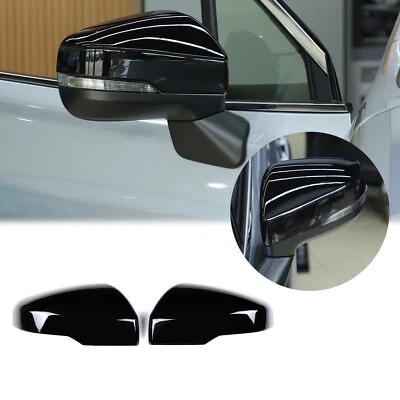 Car Rearview Mirror Cover For Subaru Forester 19-22 Outback 2018-20 Gloss Black Foto 1 de 4
