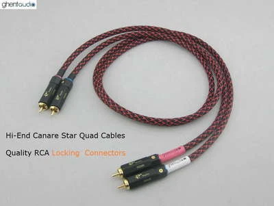 A01P (30cm 1ft) --- Pair Canare L-4E6S RCA (M to M) Audio Cables Locking Plug - Image 1 of 3