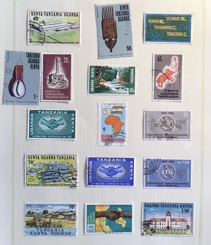 Kenya Uganda Tanzania Stamps X17 Hinged Mint & Used Cover