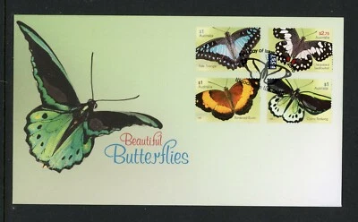 Australia 2016 Beautiful Butterflies 4v+S/S+3v Self Adhesive Set of 3 FDC Insect - Image 1 of 3