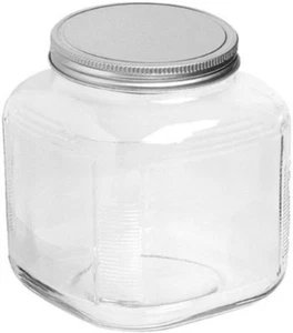 Anchor Hocking 1-Gallon Cracker Jar with Lid, Brushed Aluminum, Set of 4 - Picture 1 of 12