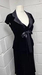Linea Vintage Black Silk Mix Dress And Cardigan Size 8/10. PWM - Picture 1 of 12