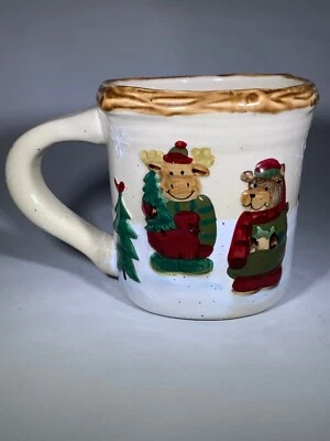 St Nicholas Square Heartland Coffee Mug- Cabin Bear Moose-NWOT - Image 1 of 4