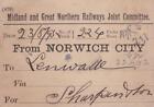 Midland & Great Northern JOINT Railway WAGON Label NORWICH CITY