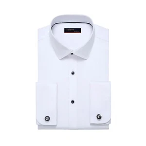Men's Long Sleeve Shirt French Cuff White Dress Shirts Button Down Shirt for ... - Picture 1 of 6