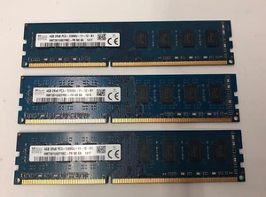 SK Hynix 12GB (3x4GB) DDR3 HMT351U6EFR8C-PB N0 AA 2Rx8 PC3-12800U-11-12-B1 - Picture 1 of 4