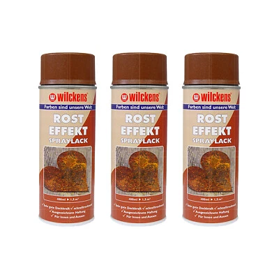 3x WILCKENS ROST EFFEKT SPRAYLACK 0.4 LTR SPRÜHLACK LACKSPRAY - Bild 1 von 2