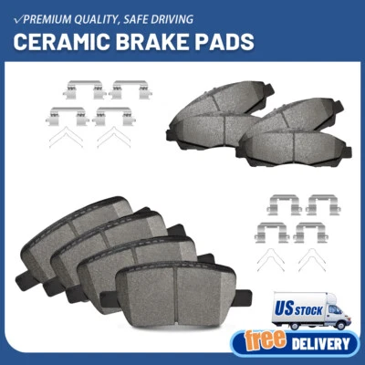 Pastillas de freno de disco cerámicas delanteras traseras 8 piezas para Cadillac Xt5 Xt6 2017 2018 2019 2020 Foto 1 de 4