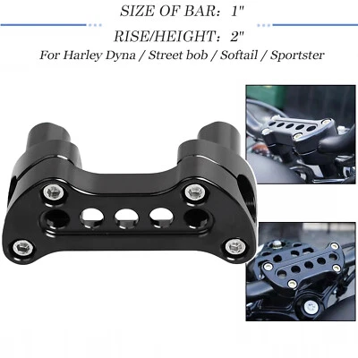 Para Harley Sportster 1200 883 Billet Corto 2" Elevadores 1" Abrazaderas de Manillar Soportes Foto 1 de 4