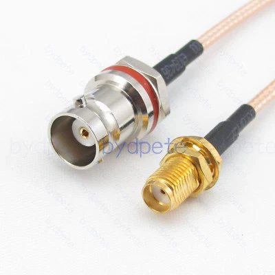 SMA bulkhead to BNC Female behind Nut RG316 Coaxial Cable RF 50ohm Koaxial Kable - Image 1 of 4