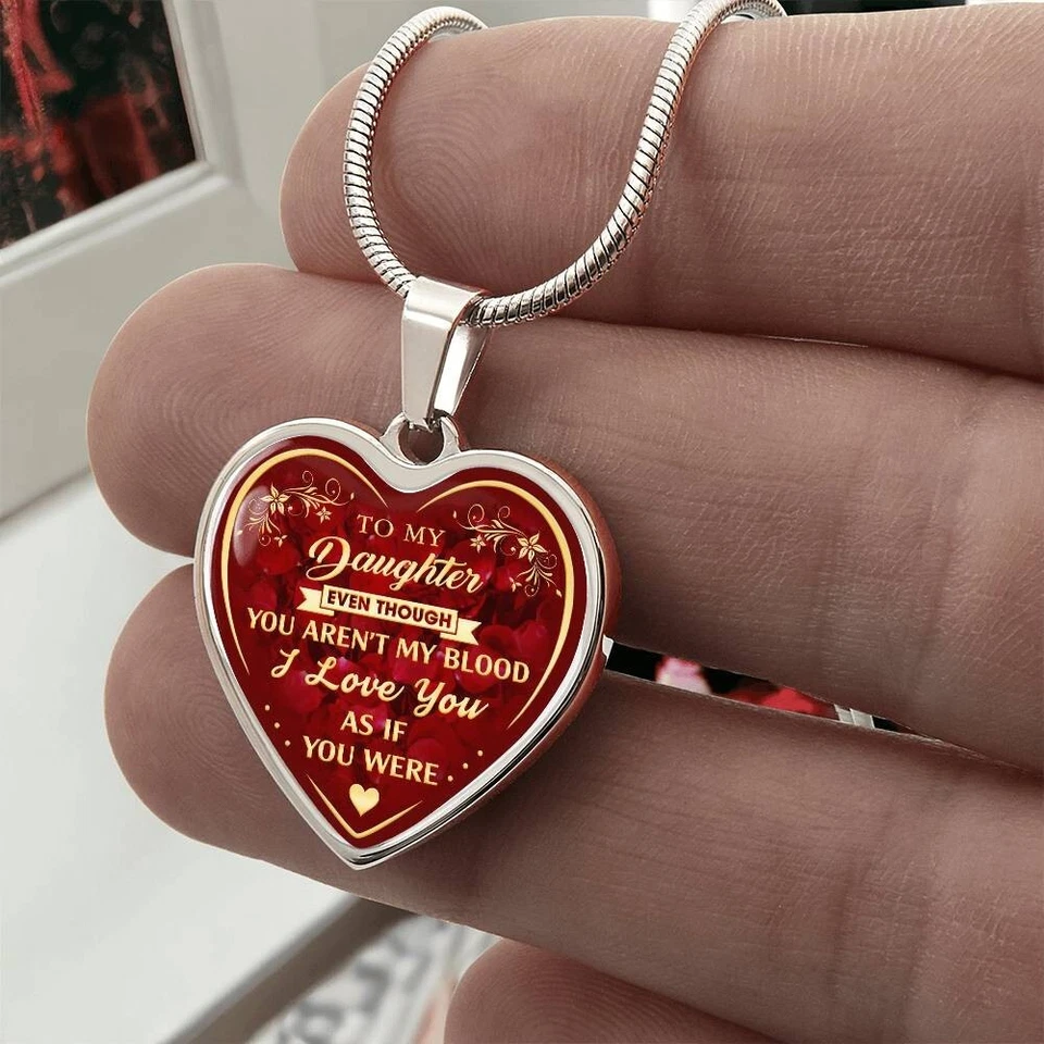 Timeless Bonus Daughter Heart Necklace - Step Daughter Unique Keepsake Gifts - Image 1 of 1