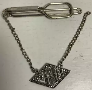 Sterling Silver Tie Tack/Pin With Initaials JPR (John Robinson?) Marcasite Back - Picture 1 of 5