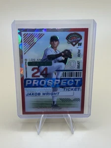 2024 Panini Prospect Ticket Red Cracked Ice Prizm Jakob Wright #135 - Bild 1 von 2