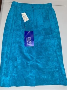 NEW Vintage Lilli Ann size 10  Teal ultrasuede skirt NWT - Picture 1 of 6