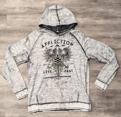 Sudadera con Capucha Affliction Y2K Live Fast Freedom Defender Envejecida  Foto 1 de 4