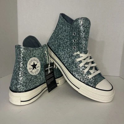 Zapatillas Converse All Star para mujer talla 9,5 Hi Top Aqua Teal brillo urbanas retro Foto 1 de 4