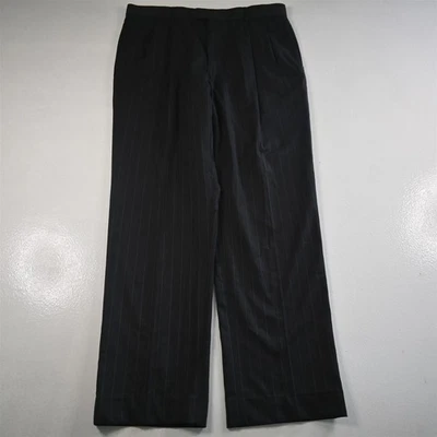 Pantalones para hombre Jos A Bank 36x32 gris a rayas 100 % lana plisados firma Foto 1 de 4