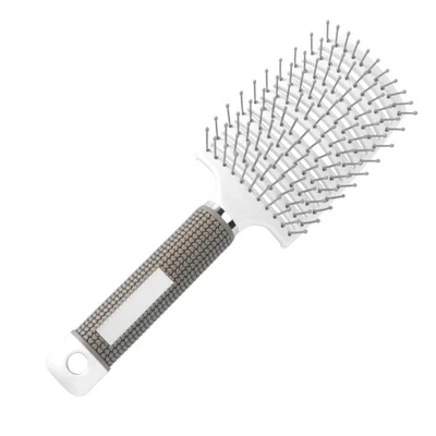  Peine de masaje curvo para cuero cabelludo rizado peines para cabello rizado cepillo recto para mujeres Foto 1 de 4