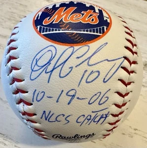 NEW YORK METS ENDY CHAVEZ SIGNED AUTO BASEBALL WITH NLCS CATCH 10/19/06 JSA!!!! - Picture 1 of 2