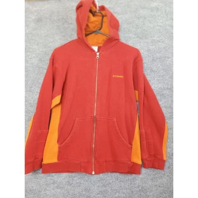 Columbia Youth L Full Zip Hoodie Red Orange Colorblock Activewear Jacket - Image 1 of 4