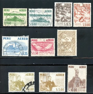 LOT 32506 USED C115/C122 AIRMAIL    STAMPS FROM PERU - Picture 1 of 1